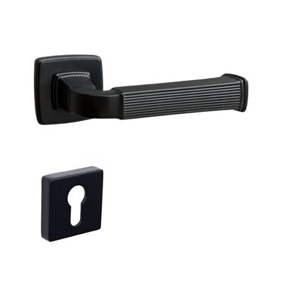 Astorıa Rozetli Kapı Kolu Takımı Siyah Renk