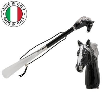 Siyah At Figürlü Lüks Ayakkabı Çekeceği H: 50 cm