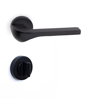 Aten Rozetli Kapı Kolu Takımı Siyah  Renk