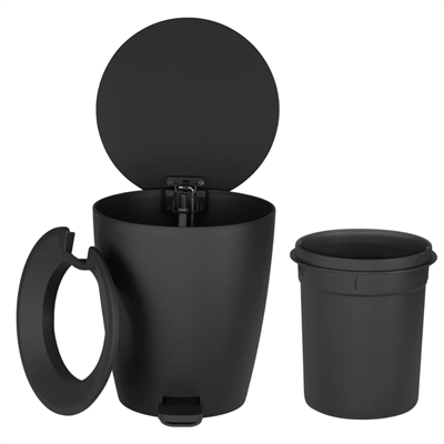 AVA Pedallı Çöp Kovası Siyah 3 Litre