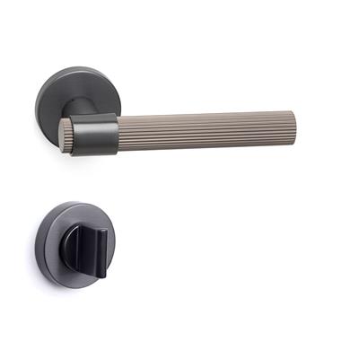 Axel-L Rozetli Kapı Kolu Takımı Füme Renk