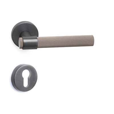 Axel-L Rozetli Kapı Kolu Takımı Füme Renk