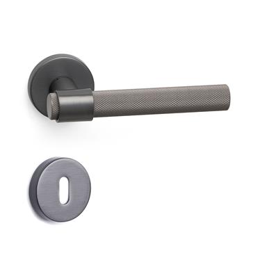 Axel-T Rozetli Kapı Kolu Takımı Füme Renk