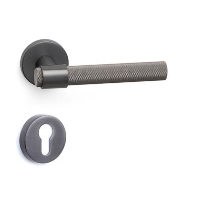 Axel-T Rozetli Kapı Kolu Takımı Füme Renk