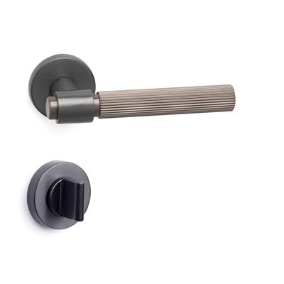 Axes-L Rozetli Kapı Kolu Takımı Füme Renk