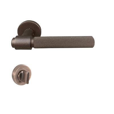 Axes-L Rozetli Kapı Kolu Takımı Kahverengi