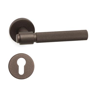 Axes-T Rozetli Kapı Kolu Takımı Kahverengi 