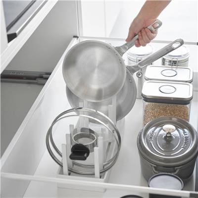 Ayarlanabilir Tencere Kapağı ve Tava Düzenleyici Beyaz 40 cm