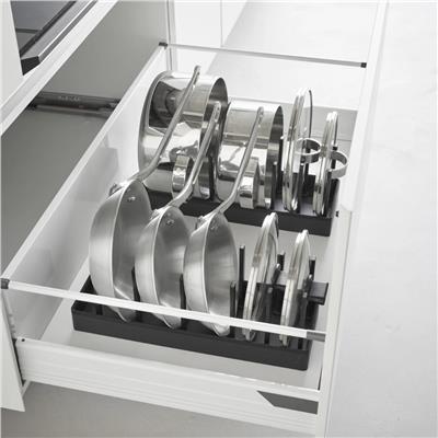 Ayarlanabilir Tencere Kapağı ve Tava Düzenleyici Siyah 40 cm