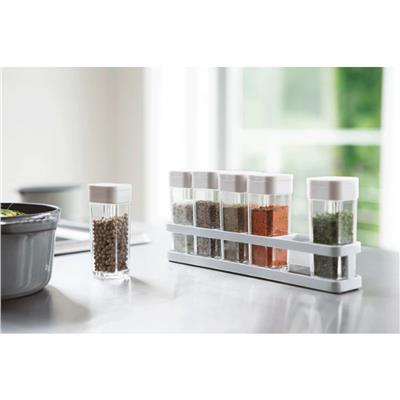 Yamazaki Beyaz/Şeffaf Baharat Şişesi X6 & Raf