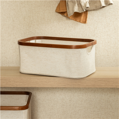 Bambu Saklama Sepeti Keten 30x30x30 cm