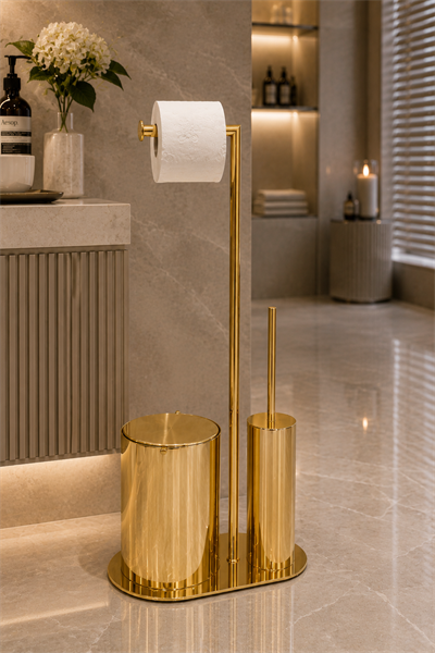 Banyo 3lü Hareketli Wc Set Altın 71x33x21 cm