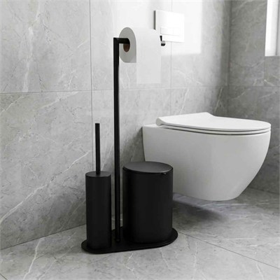Banyo 3lü Hareketli Wc Set Siyah 71x33x21 cm