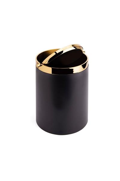 Banyo Çöp Kovası 4 L Siyah|Gold 