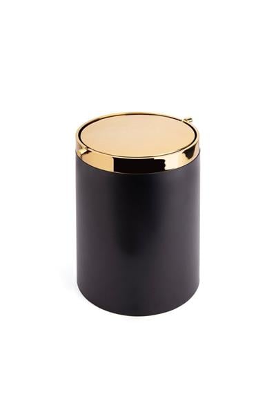 Banyo Çöp Kovası 4 L Siyah|Gold 