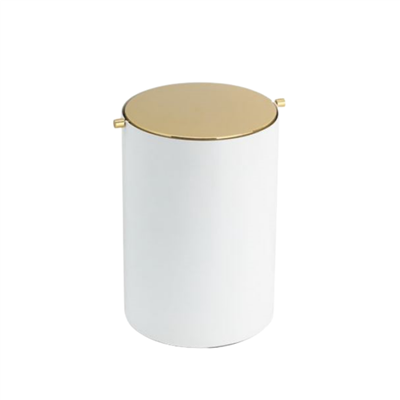 Banyo Çöp Kovası Beyaz | Krom 3 Lt