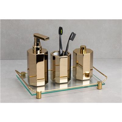 Banyo Tepsisi Cam|Altın 36x209x313 mm