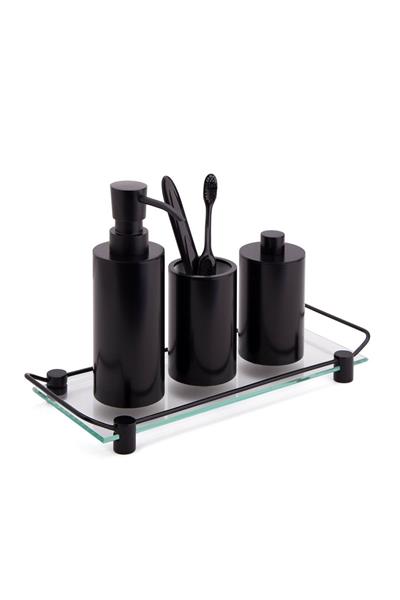 Banyo Tepsisi Cam|Siyah 36x209x313 mm