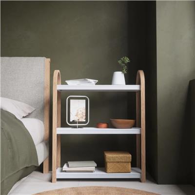 Bellwood 3 Katlı Raf Beyaz/Doğal Renk 90x72 cm