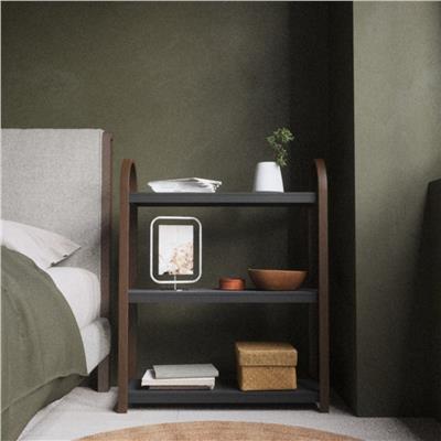 Bellwood 3 Katlı Raf Siyah/Ceviz Renk 90x72 cm