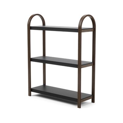 Bellwood 3 Katlı Raf Siyah/Ceviz Renk 90x72 cm