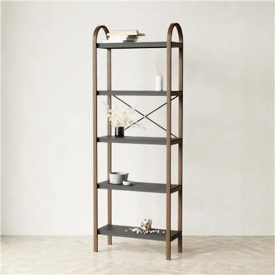 Bellwood 5 Katlı Raf Elbise Askılığı Siyah/Ceviz Renk 170x61 cm