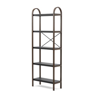 Bellwood 5 Katlı Raf Elbise Askılığı Siyah/Ceviz Renk 170x61 cm