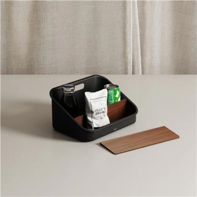 Bellwood Organizatör Siyah/Ceviz 29x20x17 cm