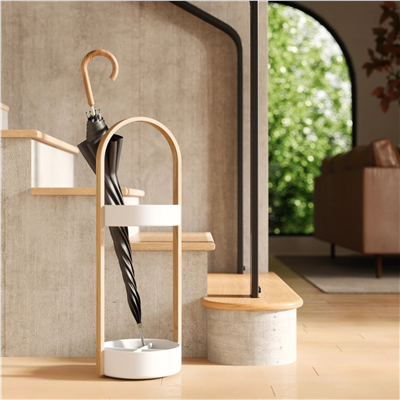 Bellwood Şemsiye Standı Beyaz-Doğal 68 cm