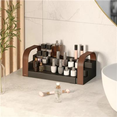 Bellwood Üç Katlı Baharat Rafı Siyah/Ceviz Renk