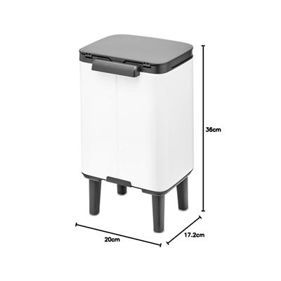 Beyaz Ayaklı Çöp Kutusu 4 L