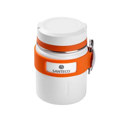 Beyaz Çift Katmanlı Paslanmaz Çelik Kaşıklı Yemek Termosu 500 ml