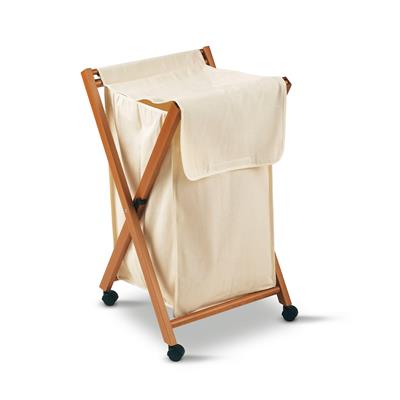 Beyaz Lake  Ahşap Çamaşır Sepeti