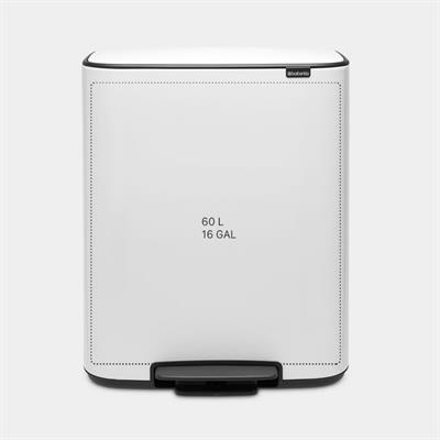 Beyaz Pedallı Çöp Kutusu 60 Lt 