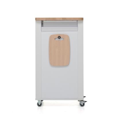 Bistrot Yeni Ahşap Mutfak Arabası  Beyaz/Doğal Renk