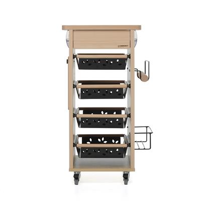 Bistrot Yeni Ahşap Mutfak Arabası Doğal Renk