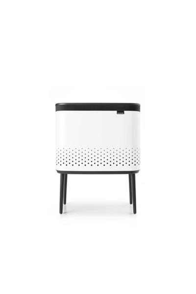 Bo Beyaz Plastik Kapaklı Çamaşır Sepeti 60L