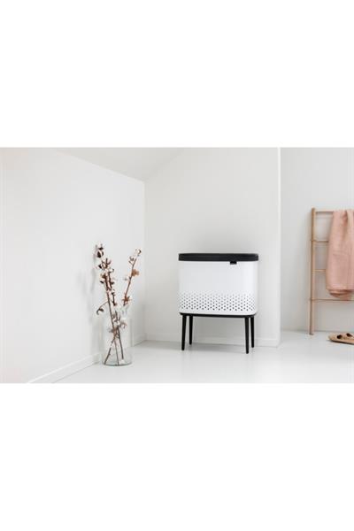 Bo Beyaz Plastik Kapaklı Çamaşır Sepeti 60L