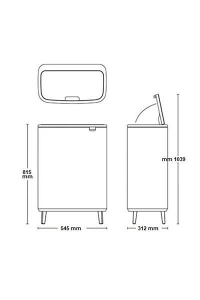Bo Fpp Matt Steel Hı Dokunmatik Çöp Kutusu 60L