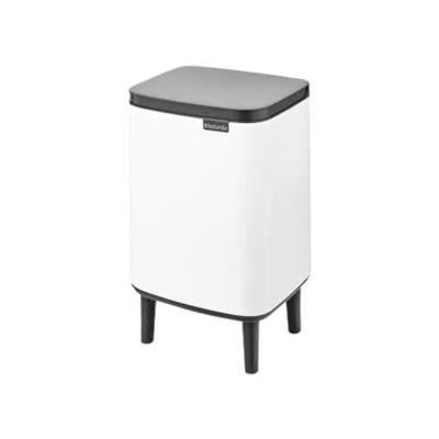 Bo Hı Beyaz Ayaklı Çelik Çöp Kutusu 7 L