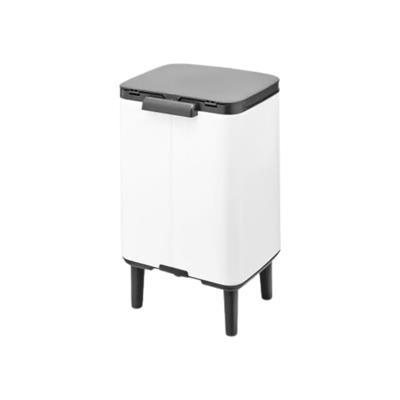 Bo Hı Beyaz Ayaklı Çelik Çöp Kutusu 7 L