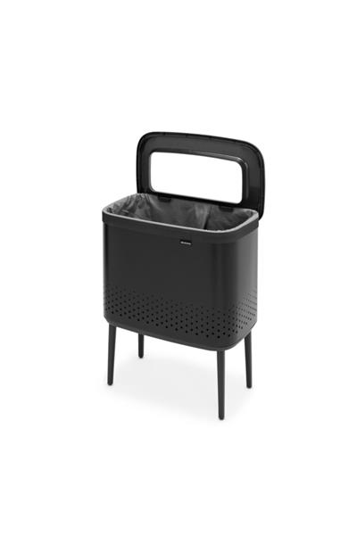 Bo Matt Black Plastik Kapaklı Çamaşır Sepeti 60L