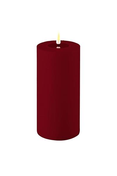 Bordo Rengi Led Dış Mekan Mum 10X20 Cm - De Rf-Ul-0044