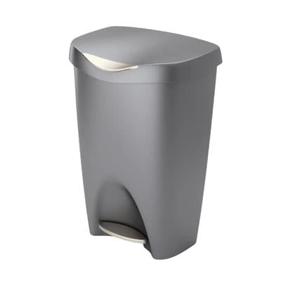 Brım Step Çöp Kovası Gri/Nikel Mat Kenarlı 50 Lt