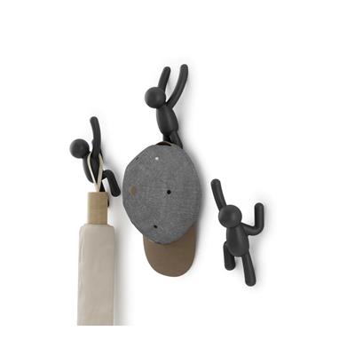 Buddy Duvar Kancaları, 3lü Set Siyah Renk