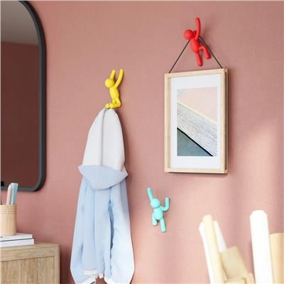 Buddy Duvar Kancaları, 3lü Set Çok Renkli