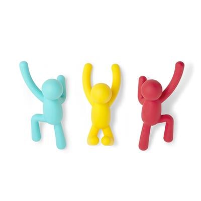 Buddy Duvar Kancaları, 3lü Set Çok Renkli