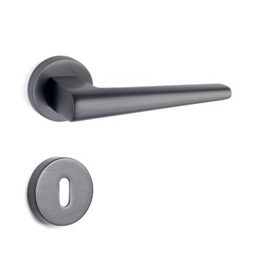 Butto Rozetli Kapı Kolu Takımı Füme Renk