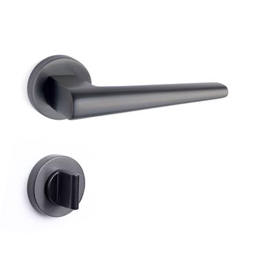 Butto Rozetli Kapı Kolu Takımı Füme Renk