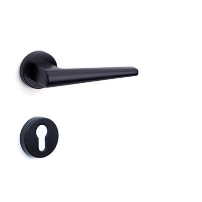 Butto Rozetli Kapı Kolu Takımı Siyah Renk